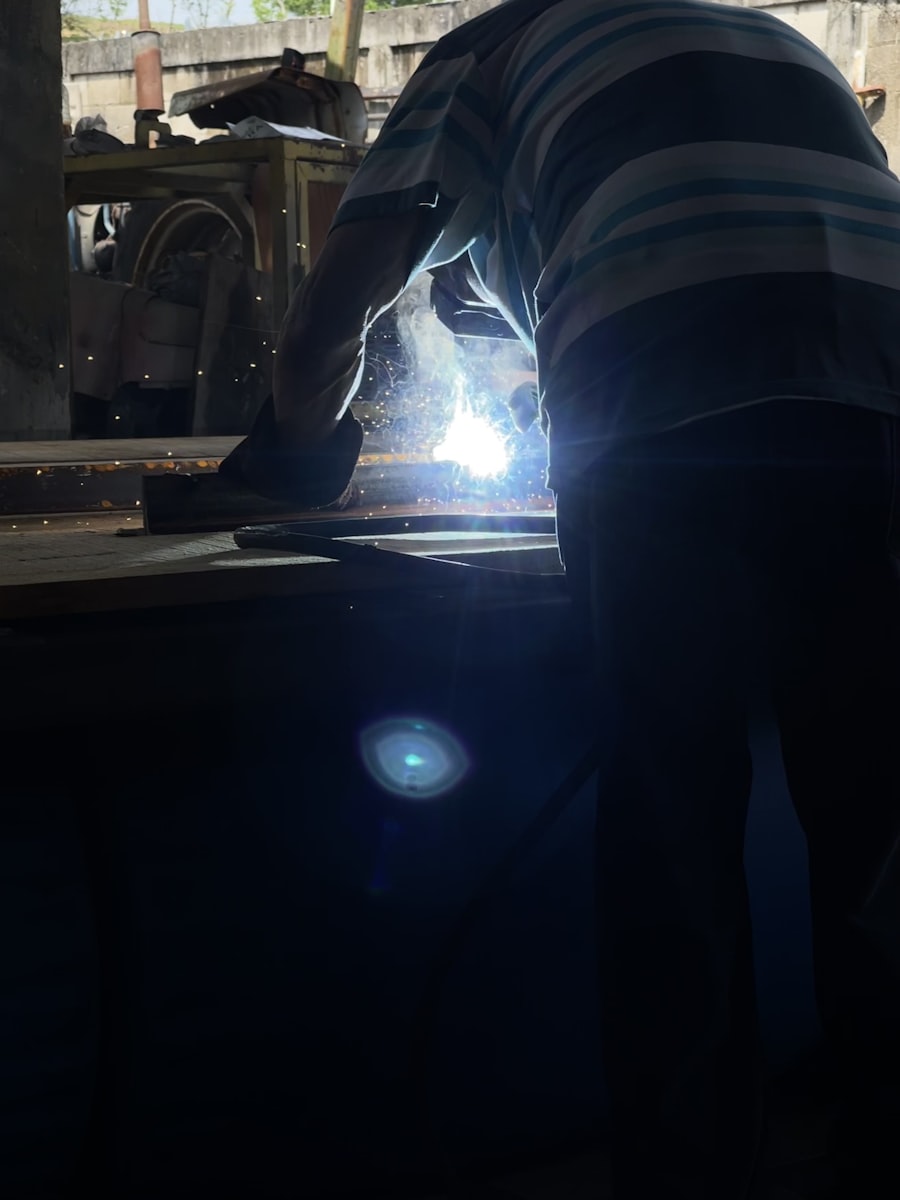 HVAC technician working on a unit